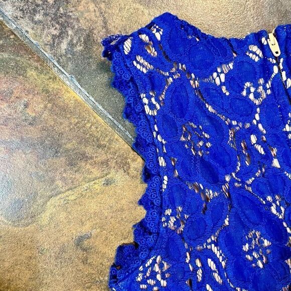 Tween Diva Sleeveless Blue Lace Dress 12 - Picture 7 of 7